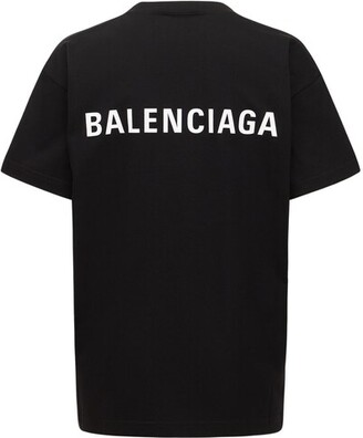 Balenciaga Logo Printed Medium Fit Jersey T-Shirt - ShopStyle